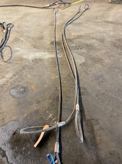 (3) Assorted Braided Wire Rigging Slings