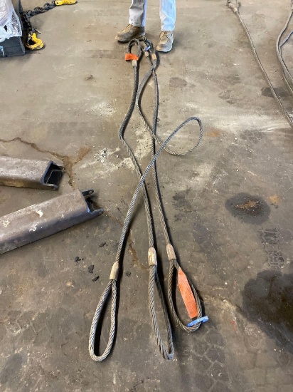 (3) Assorted Braided Wire Rigging Slings