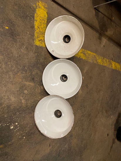 (3) Vintage Porcelain Shop Lights