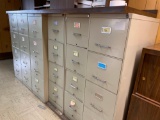 (6) Vertical 4 drawer metal file cabinets