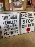 (2) Large Metal Trucking Yard Signs Approx 30in x 24in