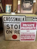 (2) Large Trucking Yard Metal Signs