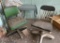(2) Vintage Office Chairs and Metal Side Table
