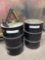 Drum mover w/ (2) 55 gal drums of Clark 85 R.P & Clark 73