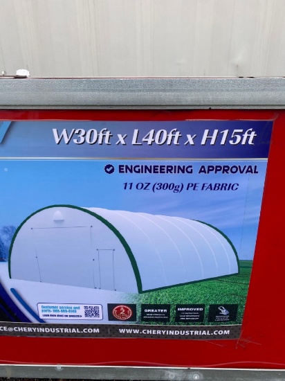New Chery Industrial 30ft x 40ft x 15ft Outdoor Storage Shelter Model 304015R
