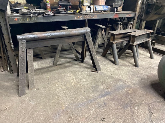 Lot of Steel Saw Horses