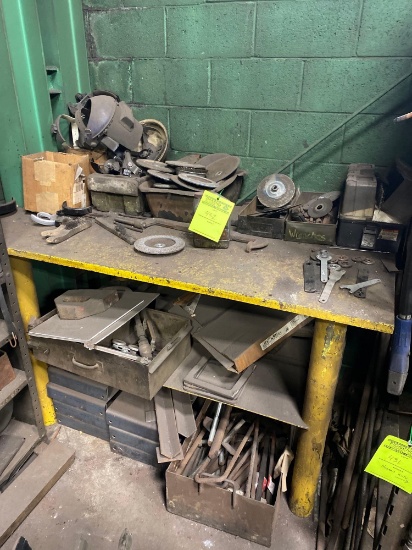 Steel Corner Shelf Load of Cutoff Wheels/Scrap