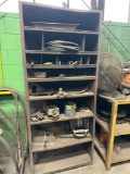 Metal Shelf unit with contents