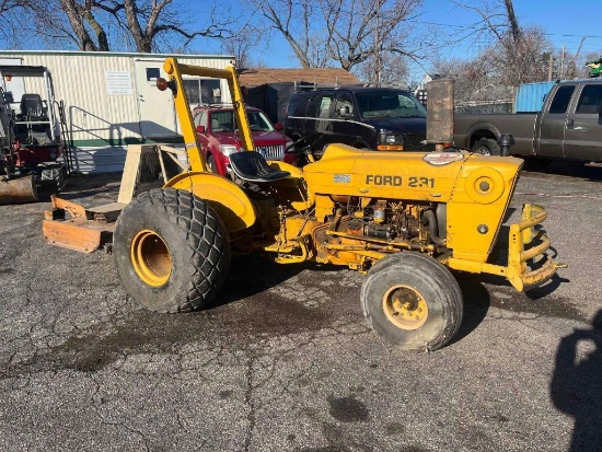 Ford 231 Diesel Tractor w/ 90in Woods Finish Mower (located off-site, please read description)