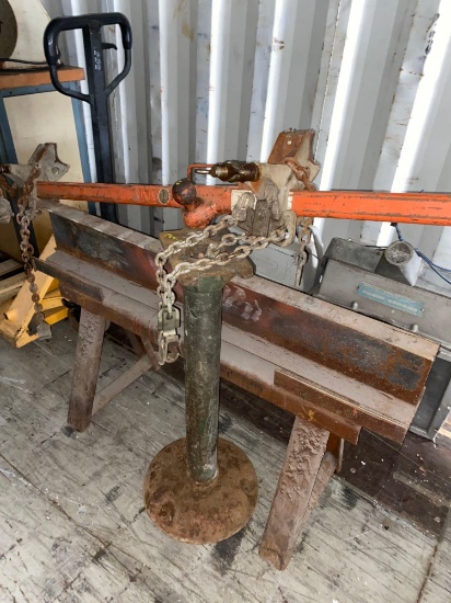 Vintage Pedestal Leg, Steel Sawhorse and Tow Bar