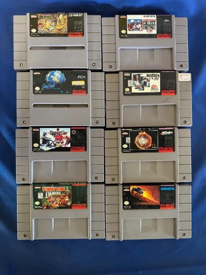(8) Super Nintendo Game Cartridges