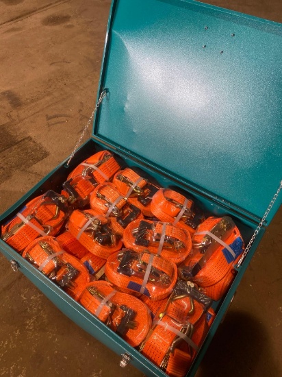 (24) New Paladin Co Ratchet Tie Downs w/ Metal Tote