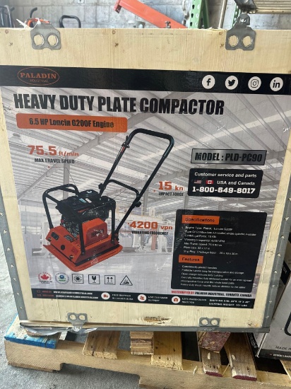 New Paladin Co Heavy Duty Forward Plate Compactor Model PLD-PC90