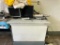 Pedestal Table and (2) Computer Monitors