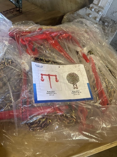 SKLP Co (5) Ratchet Binder & (10) 3/8in x 20ft G70 Chains