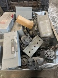 Crate Load of Assorted Electric Motors and Press Boxes