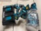 Makita tool lot 4-cordless tools and 2 chargers, single and double charger, Impact, drill & 2 lights