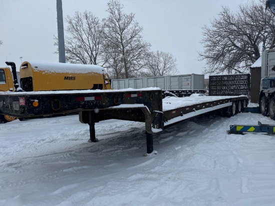 1996 Nelson Drop Deck Equipment Trailer w/ Hydraulic Fold-down Tail