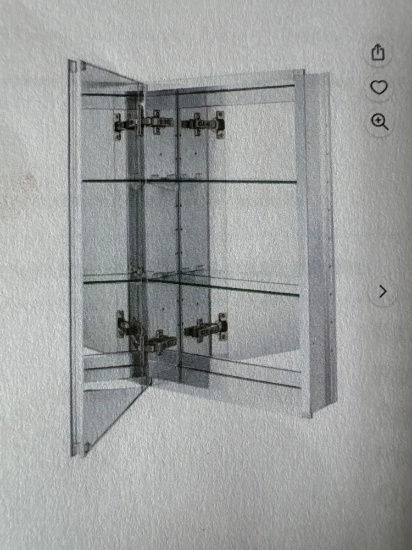 New 24in x 15in Aluminum Med Cabinet/Mirror