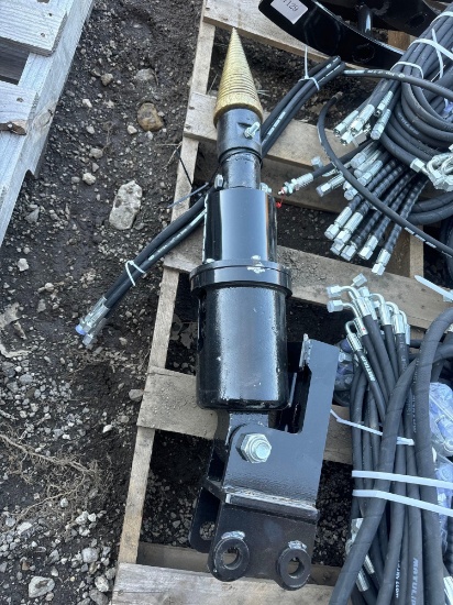 (1) New Vicsec Co Mini Excavator Rotary Wood Splitter Attachment