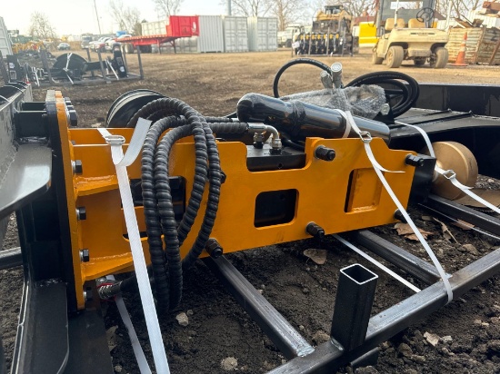 New GIYI Co Hydraulic Skidloader Post Driver Attachment Model 680