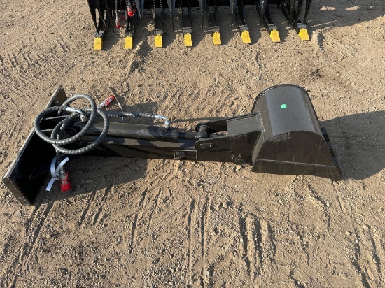 New GIYI Co Mini Stand-On Skidloader 12in Backhoe Attachment Model GY-ZWB