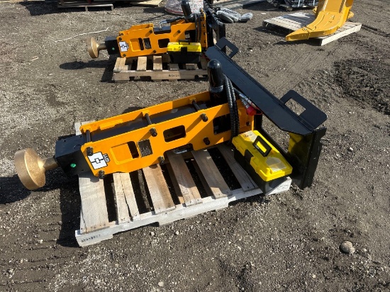 New GIYI Co Hydraulic Skidloader Post Driver Attachment Model 680