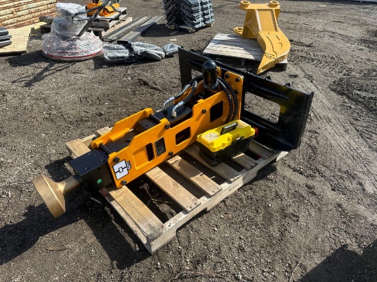 New GIYI Co Hydraulic Skidloader Post Driver Attachment Model 680