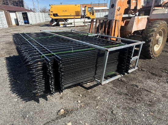(20) New FENS Co 10ft x 7ft Galvanized Steel Fence Panels w/ Posts-Read