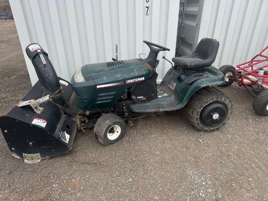 Craftsman Riding Lawnmower w/ Snowblower Attachment