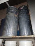 Galvanized Metal 20 Gal Trash Cans. Approximately 12