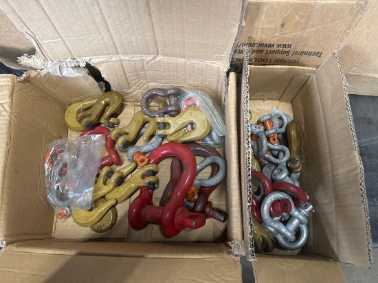 Lot of Assorted Shackles, D-Rings & Hooks