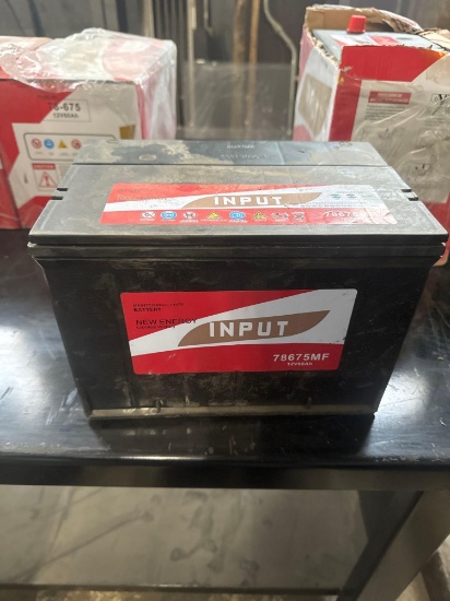 New Input Co 12v Auto Battery Model 78675MF/12V60AH
