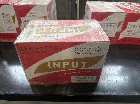 New Input Co 12v Auto Battery Model 78-675/12v60AH