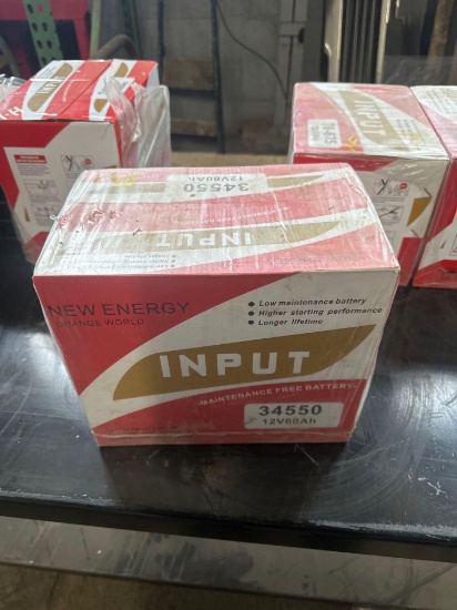 New Input Co 12v Auto Battery Model 34550/12v60AH
