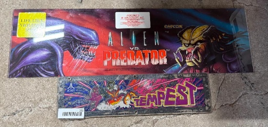 Alien vs. Predator & Tempest Arcade Game Marquee Inserts