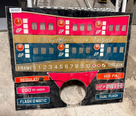 Vegas Pinball Machine Backglass