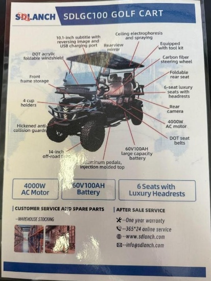 6-SEAT SDLGC100 GOLF CART (UNASSEMBLED)