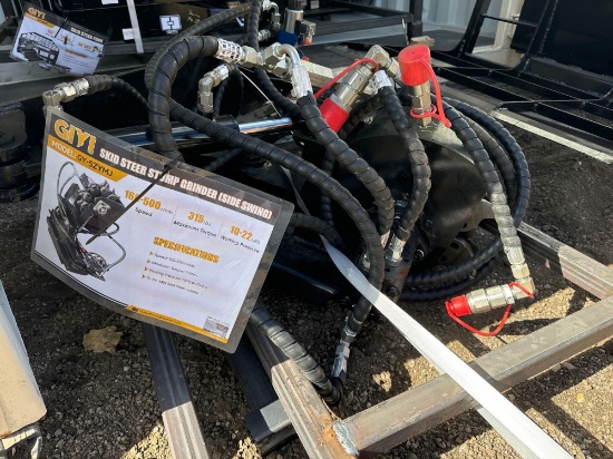 New GiYi Co Mini Stand-On Skidloader Side Swing Stump Grinder Model GY-SZYMJ