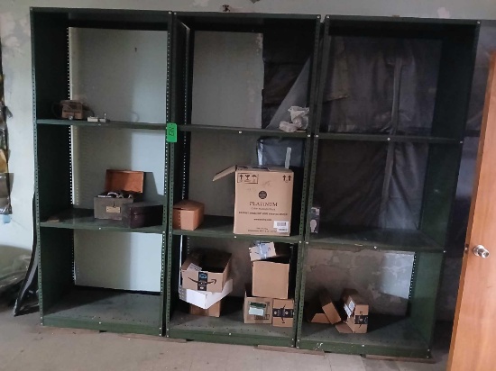 QTY 3 Metal Shelf Unit. Measures Approximately 36"x18"x84"