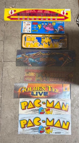 (8) Arcade Marquee Inserts / Overlays