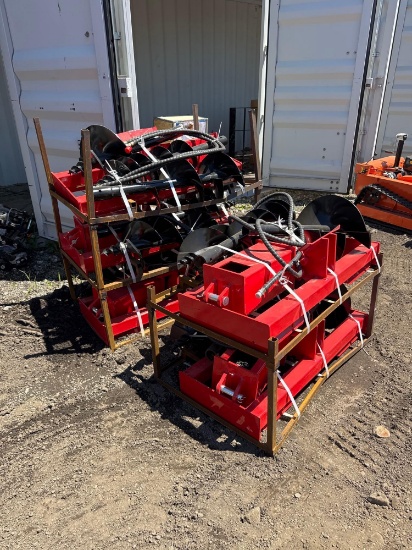 New GiYi Co Hydraulic Skidloader Auger Set w/ 8,12,16in Bits