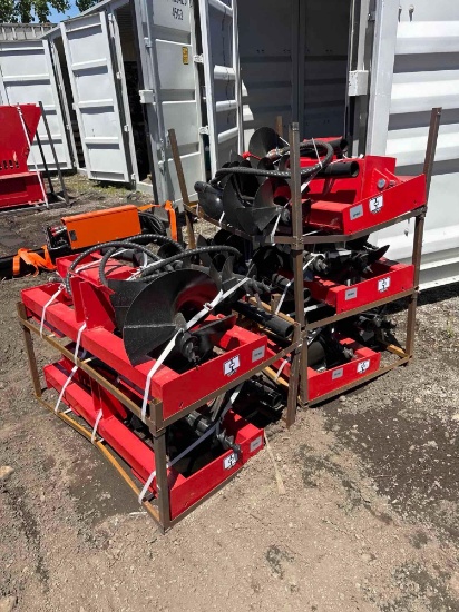 New GiYi Co Hydraulic Skidloader Auger Set w/ 8,12,16in Bits