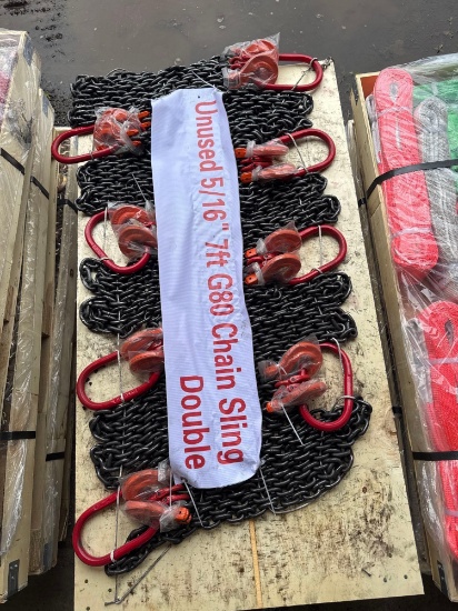 New LandHonor Co 8pc 5/16in x 7ft G80 Double Chain Slings