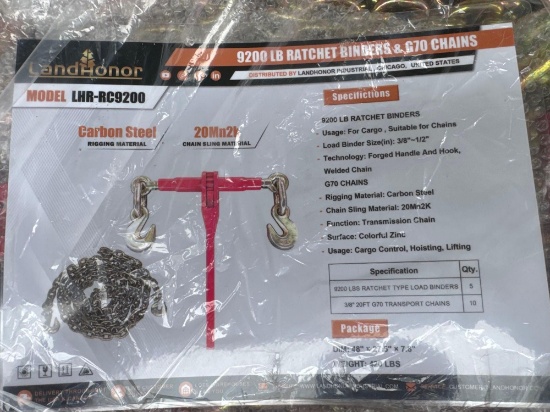 New LandHonor Co Ratchet Binder Set w/ Chains