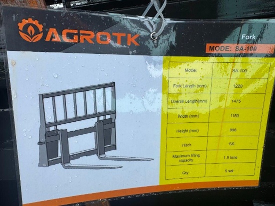 Agrotk Co Skidloader Fork Set Model SA-100