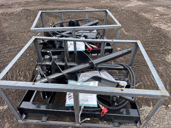 New Mower King Co Hydraulic Skidloader Auger Set Model SSECAG-Y w/ 6/12/14in Bits