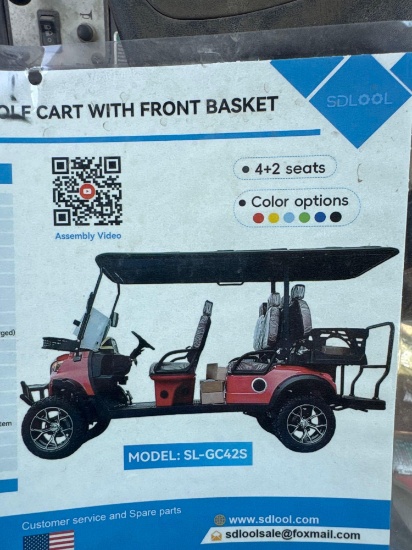 New SDLOOL Co 6-Seat Electric Golfcart Model SL-GC42S (Red)