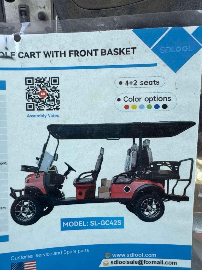 New SDLOOL Co 6-Seat Electric Golfcart Model SL-GC42S (Black) Partially Assembled