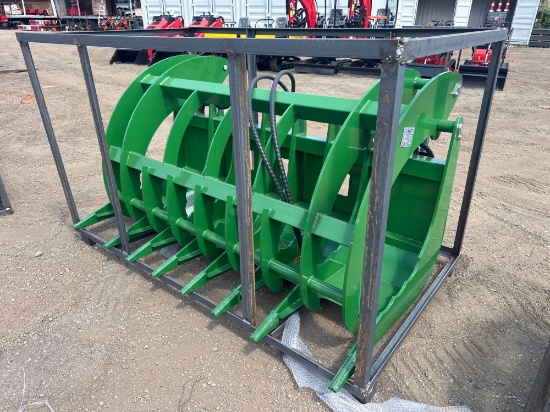 New AGT Co 72in Hydraulic Skidloader HD Grapple Bucket Model SRR72